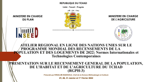RGPH-3 Tchad : Recensement Population et Agriculture