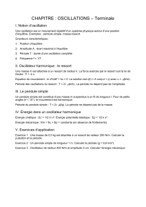Cours Oscillations Terminale
