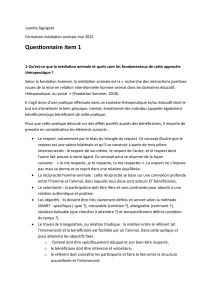 Questionnaire M&eacute;diation Animale