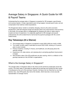Average Salary in Singapore 2026: HR & Payroll Guide