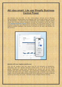 Shopify Business Central Integration: Smart Tillv&auml;xt f&ouml;r E-handel