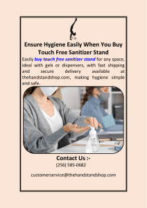 Touch Free Sanitizer Stand for Hygiene