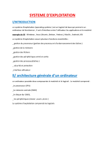 Syst&egrave;me d'exploitation : Introduction et architecture