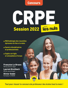 CRPE pour les Nuls Concours, ed - Laurent BREITBACH, Valerie FIEF
