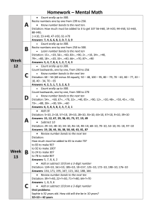 Mental Math Worksheet: Counting to 300 and Number Bonds