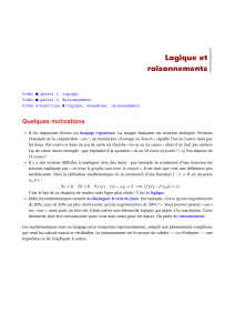 Logique et raisonnements : Cours et exercices de math&eacute;matiques