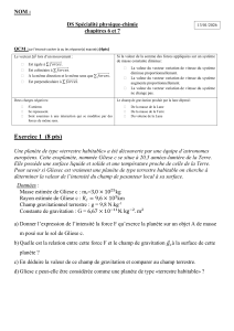 DS Physique-Chimie : Lois de Newton & Gravitation