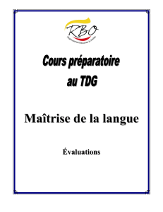 Ma&icirc;trise de la langue : &Eacute;valuations