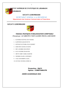 Organisation comptable de la boutique SAPE MODERNE - Travail pratique