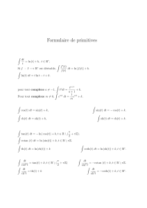Tabela primitivnih funkcija: Formule integrala za kalkulus