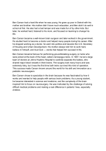 Ben Carson: Life and Career of a Brain Surgeon