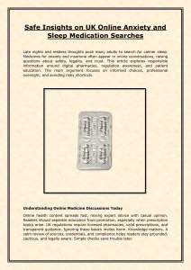 UK Online Anxiety & Sleep Medication: Safe Insights
