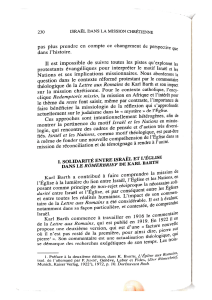 Israel in the Christian Mission: Karl Barth's Theological Perspective