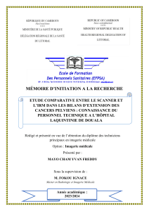 Scanner vs IRM Cancer Pelvien M&eacute;moire