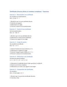 Similitudes directes et nombres complexes - Exercices