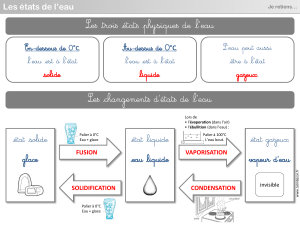LES ETATS DE L'EAU SYNTHESE