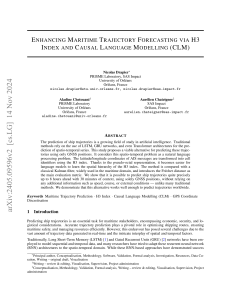 Enhancing Maritime Trajectory Forecasting with H3 Index and CLM