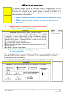 G&eacute;n&eacute;tique humaine: &Eacute;tude des maladies h&eacute;r&eacute;ditaires