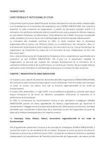 PREMIERE PARTIE RAPPORT sur les facteurs de la motivation 