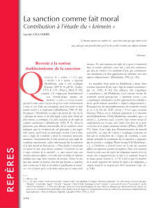 La sanction comme fait moral : &eacute;tude du krimein