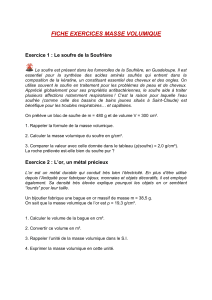 Exercices Masse Volumique : Soufre, Or et Chlord&eacute;cone