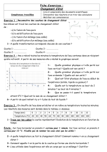 Fiche d'exercices : Changement d'&eacute;tat de l'eau