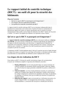 DEFINITION Le rapport initial de contr&ocirc;le technique RICT