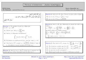 MPSI Maths: Numerical Sequences Exercises