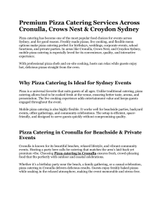 Mobile pizza catering in Cronulla