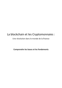 La blockchain et les cryptomonnaies : bases et fondements