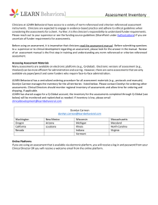LEARN Behavioral Assessment Inventory for Clinicians