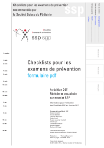 Checklists examens pr&eacute;vention p&eacute;diatrie Suisse SSP
