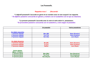 Gu&iacute;a de gram&aacute;tica posesivos franc&eacute;s espa&ntilde;ol