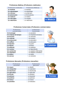 French and Spanish Professions Vocabulary List