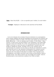 Dissertation sur Paul Klee : L'art ne reproduit pas le visible