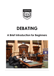 Debating: A Brief Introduction for Beginners
