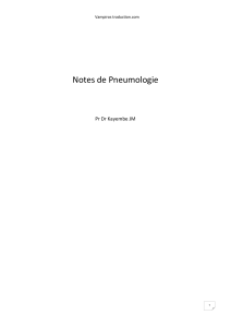 Notes de Pneumologie - Cours Complet de M&eacute;decine Respiratoire