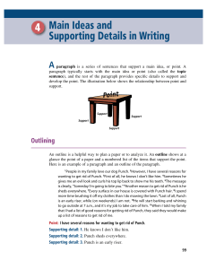 Main Ideas and Supporting Details in Writing