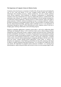 Computer Science in Modern Society: Impact and Applications