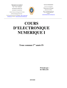 Cours &Eacute;lectronique Num&eacute;rique: Syst&egrave;mes & Logique