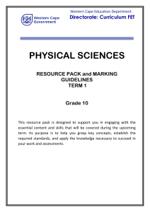 Grade 10 Physical Sciences Resource Pack - Waves & Electrostatics