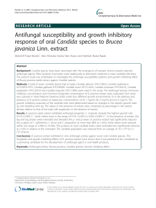 Antifungal Activity of Brucea javanica Extract Against Oral Candida