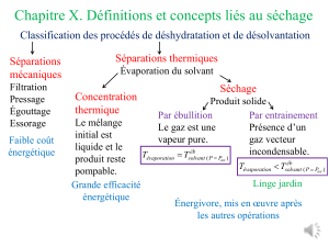 Chapitre X : D&eacute;finitions et concepts du s&eacute;chage