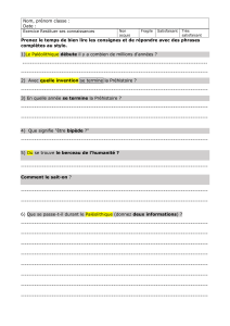 Hoja de trabajo de ejercicio de prehistoria