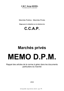 M&eacute;mo D.P.M. pour les march&eacute;s priv&eacute;s - CCAP 2004