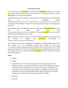 The Power of My Hair: Indigenous Culture & Identity