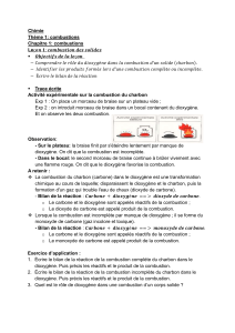 Le&ccedil;on 1 : Combustion des solides en chimie