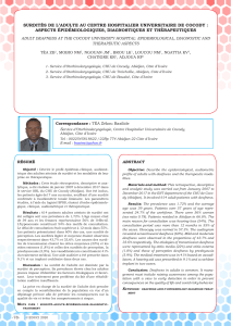 Surdit&eacute;s de l'adulte au CHU de Cocody : aspects &eacute;pid&eacute;miologiques, diagnostiques et th&eacute;rapeutiques