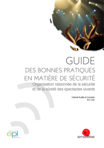 Guide des bonnes pratiques s&eacute;curit&eacute; spectacles vivants