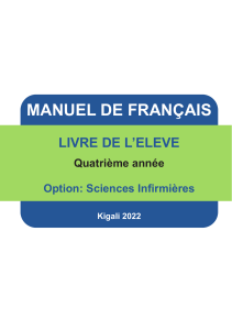 Livre de l'&eacute;l&egrave;ve en 6eme ann&eacute;e sciences infirmi&egrave;res.
